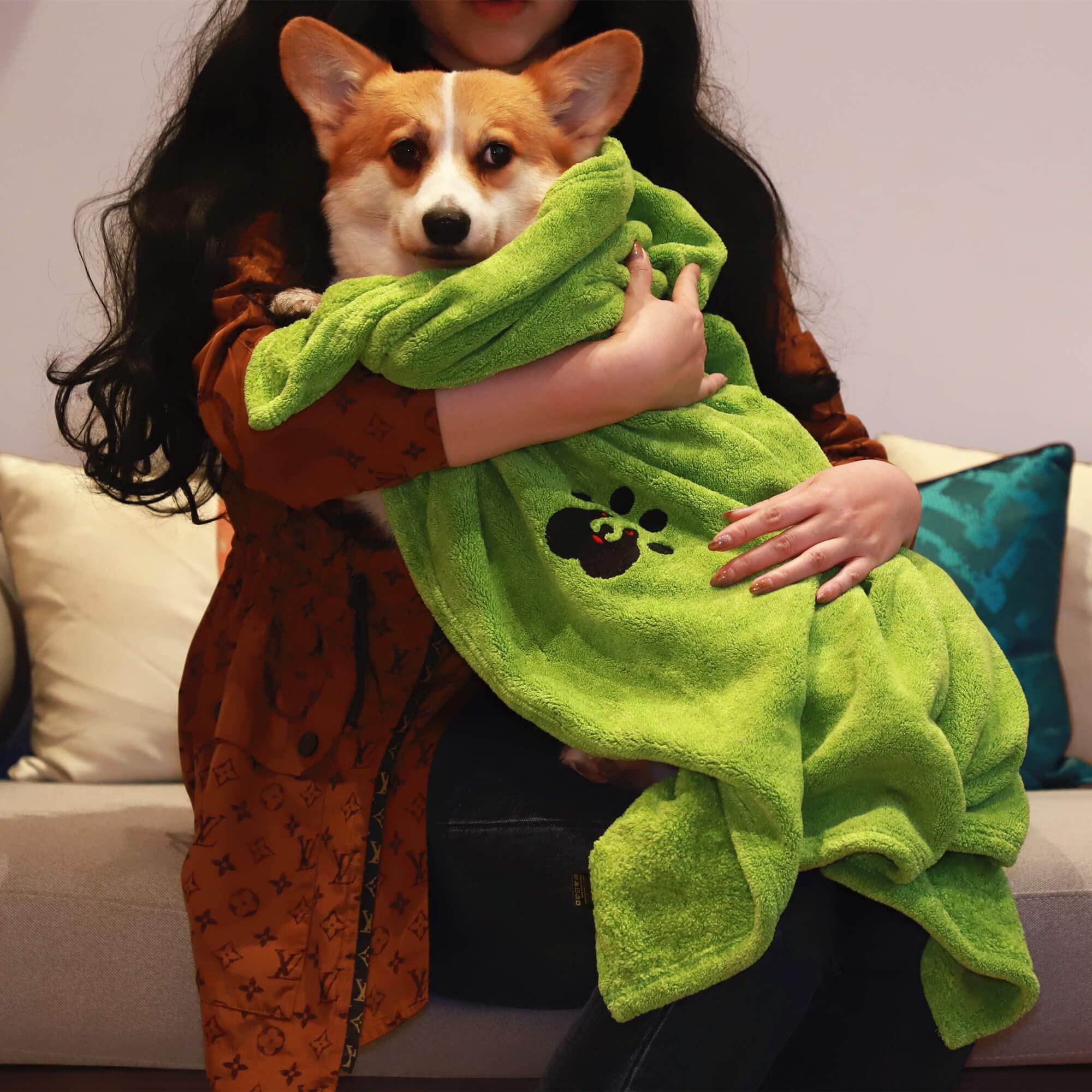 Dogvingpk Extra Large Dog Towels For Drying Dogs Super Absorbent Soft Microfiber Pet Bath Grooming Towel For Dogs And Cats & Other Pets (Xl-55' * 36', Green)